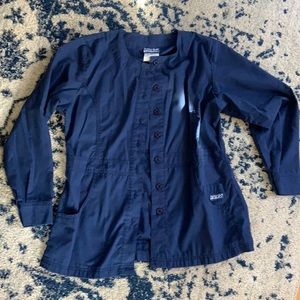 Buttersoft scrub jacket. Navy blue